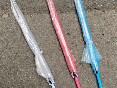 Dù trong suốt thời trang cán dài nhựa dẻo [3 màu] R93cm PHUKIEN-01